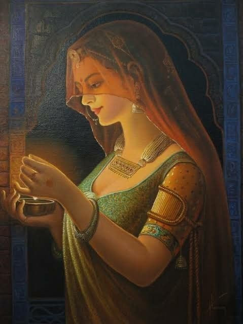 Light of Devotion – Woman with Diya