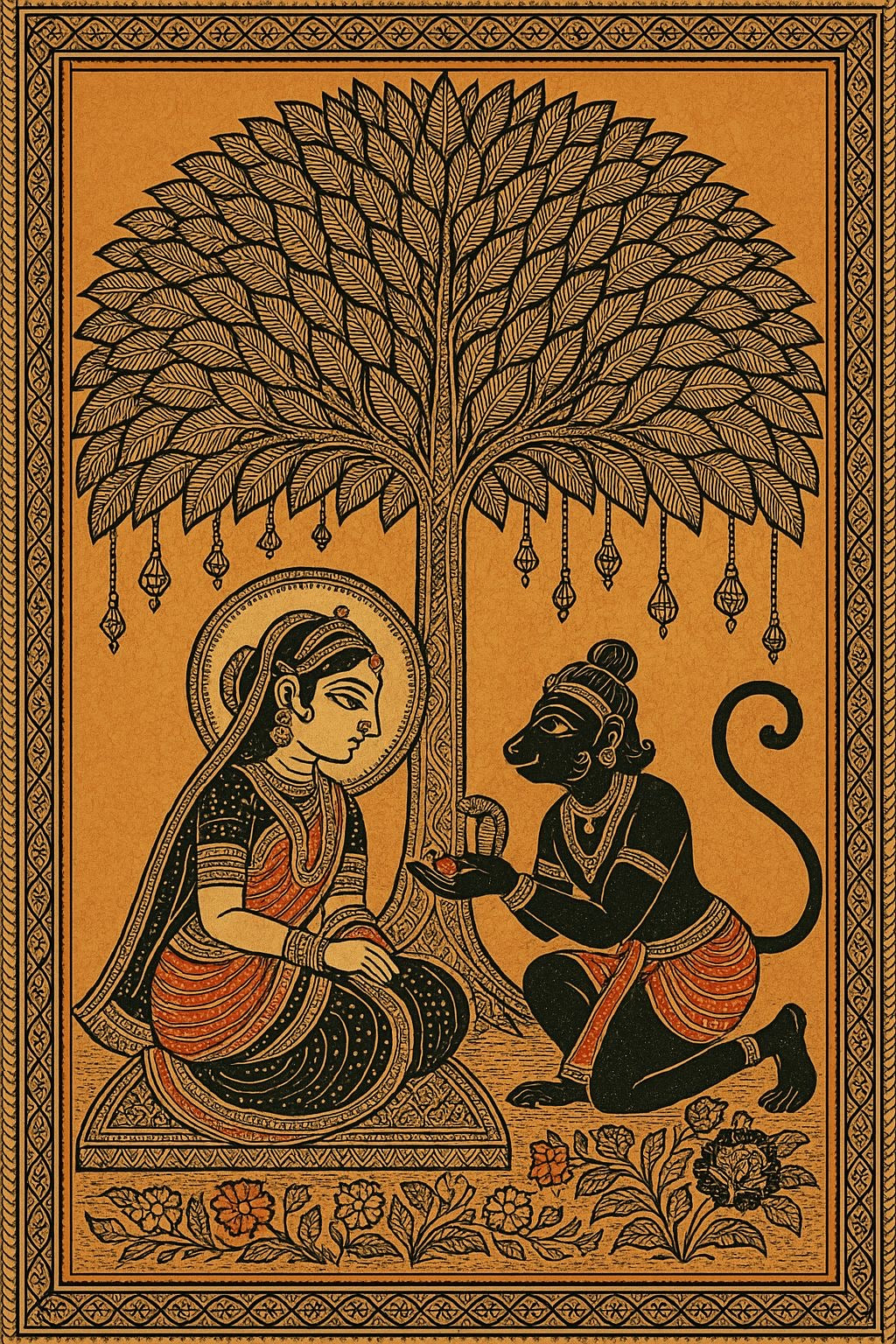 Devotion Eternal – Sita Maa with Hanuman