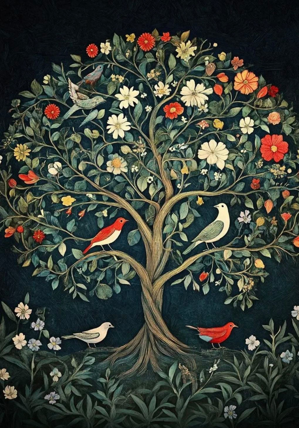 Nature in Bloom – Tree of Flowers Art