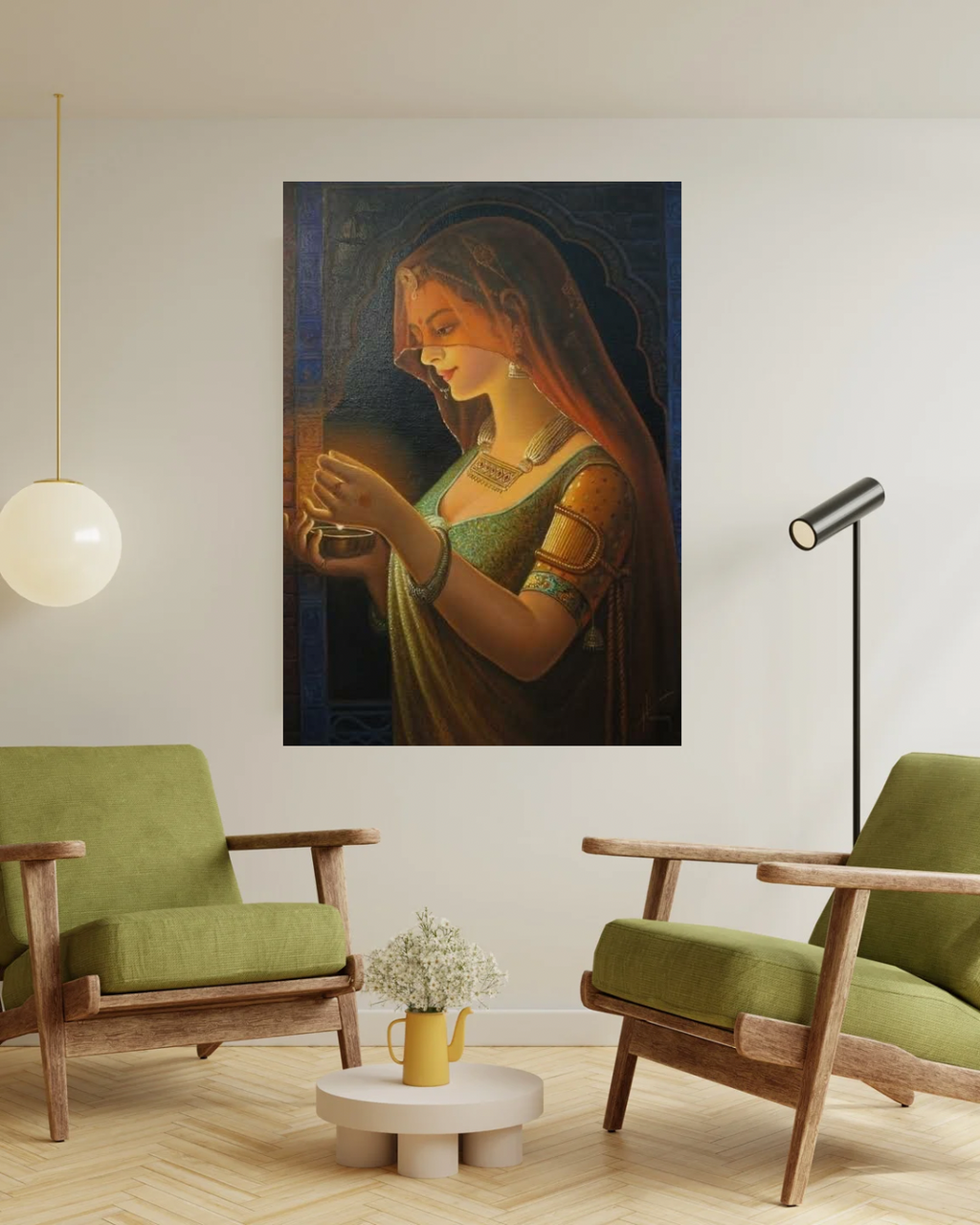 Light of Devotion – Woman with Diya