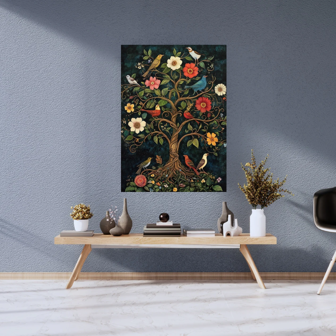 Blossoms of Life – Floral Tree Canvas