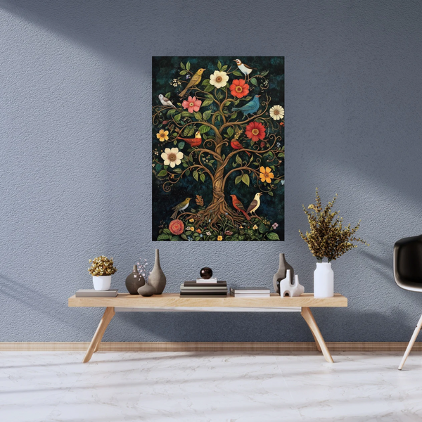 Blossoms of Life – Floral Tree Canvas